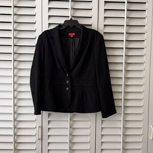 ELLE brand Women's Tailored Suit Jacket in Black Polyester/Rayon